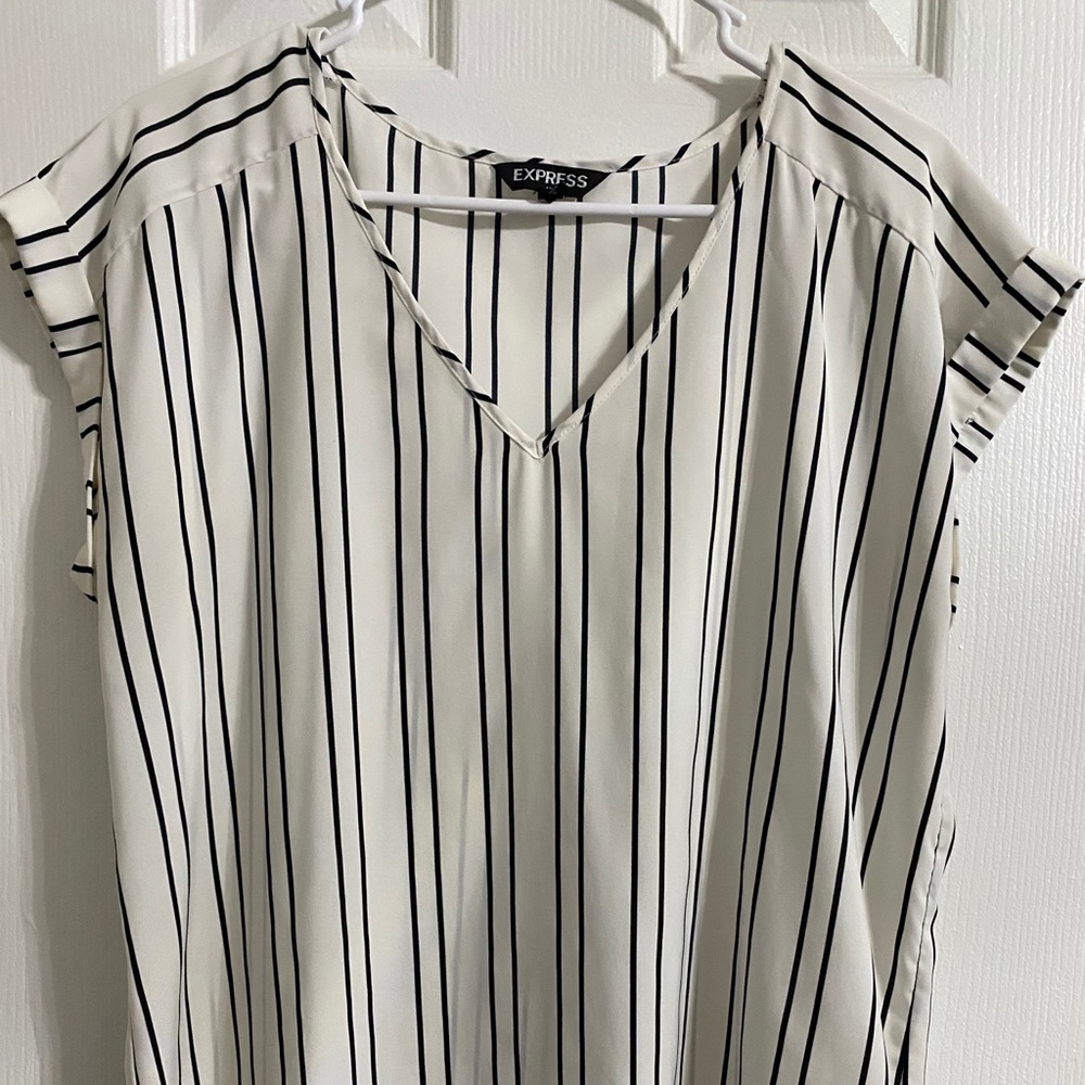 Striped V-neck blouse